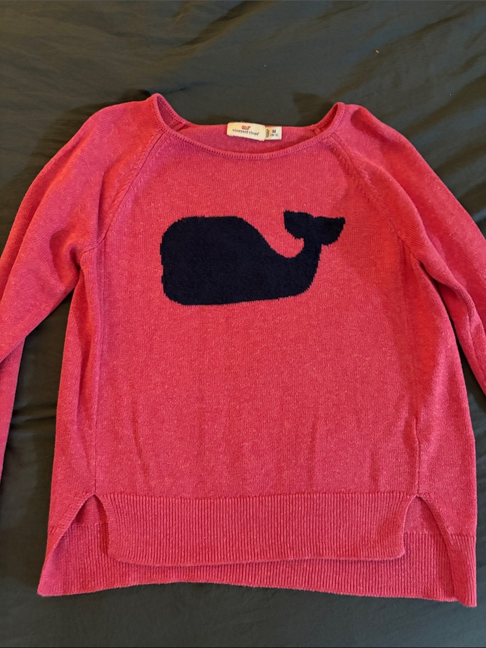 Vineyard Vines Women's Coral Pink Whale Crewneck Sweater